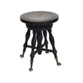 Antique Victorian Wood Adjustable Swivel Piano Stool
