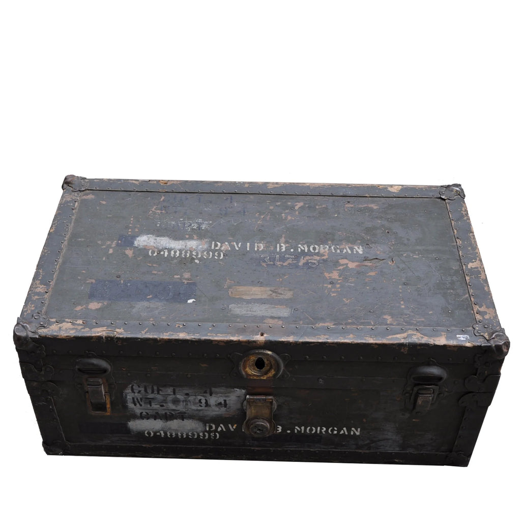 VINTAGE MILITARY ARMY FOOT LOCKER OFFICIAL W/ INSIDE TRAY