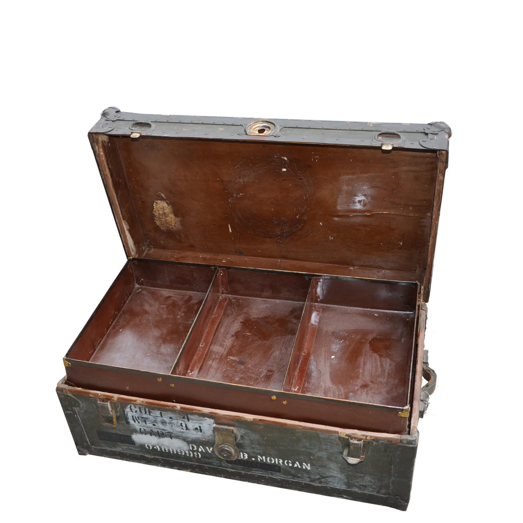 VINTAGE MILITARY ARMY FOOT LOCKER OFFICIAL W/ INSIDE TRAY