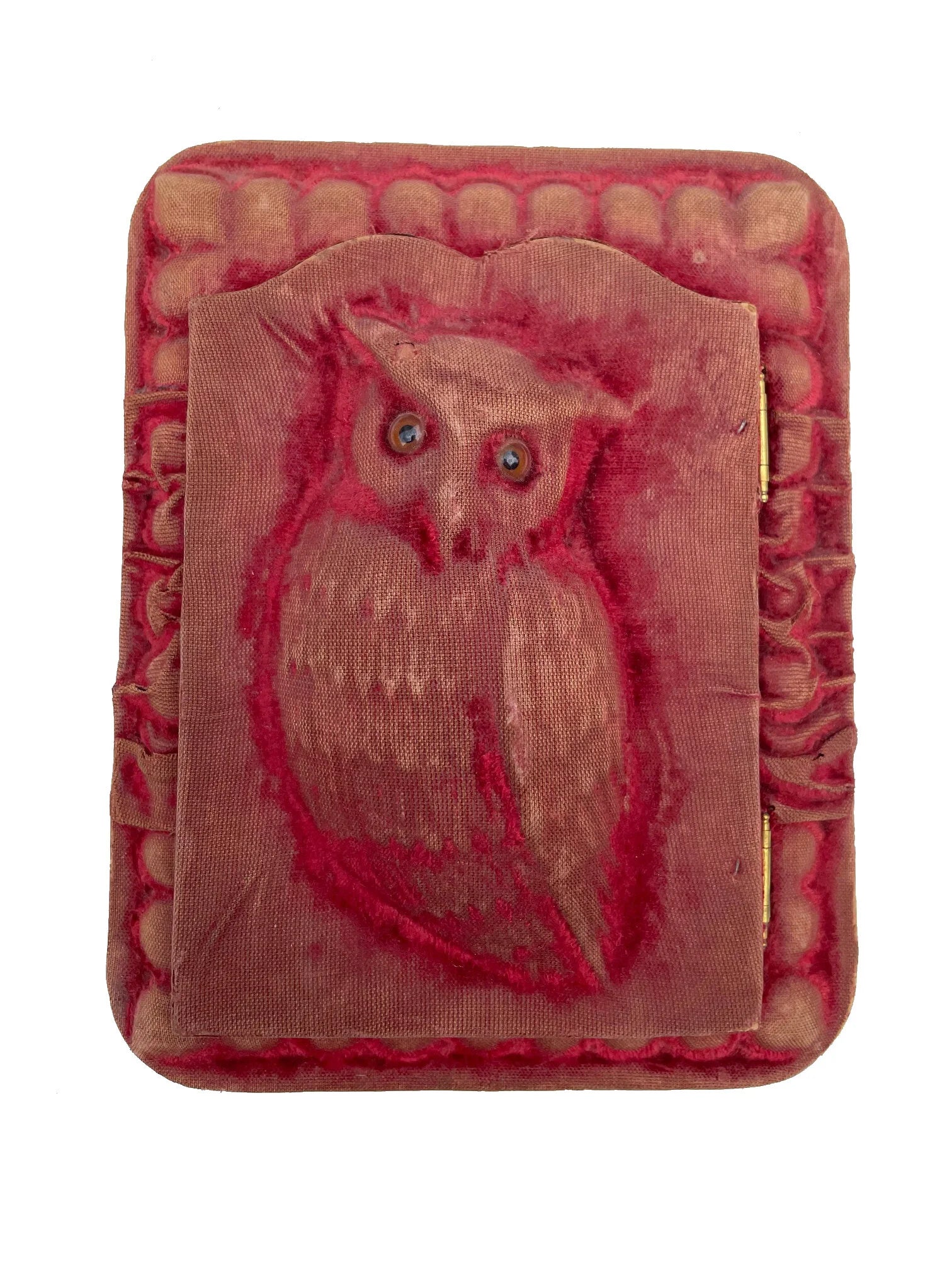 Rare antique Owl embossed hidden picture frame