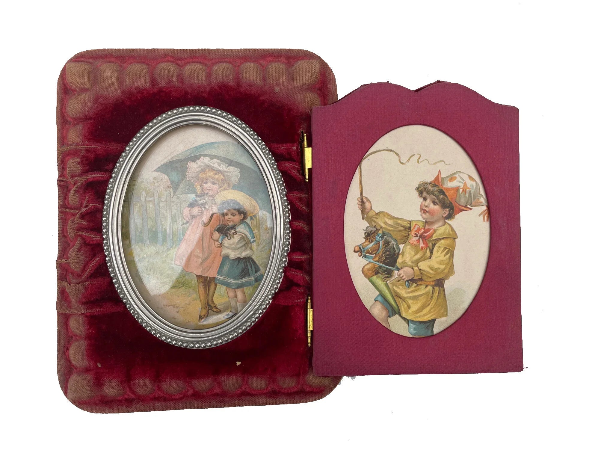 Rare antique Owl embossed hidden picture frame