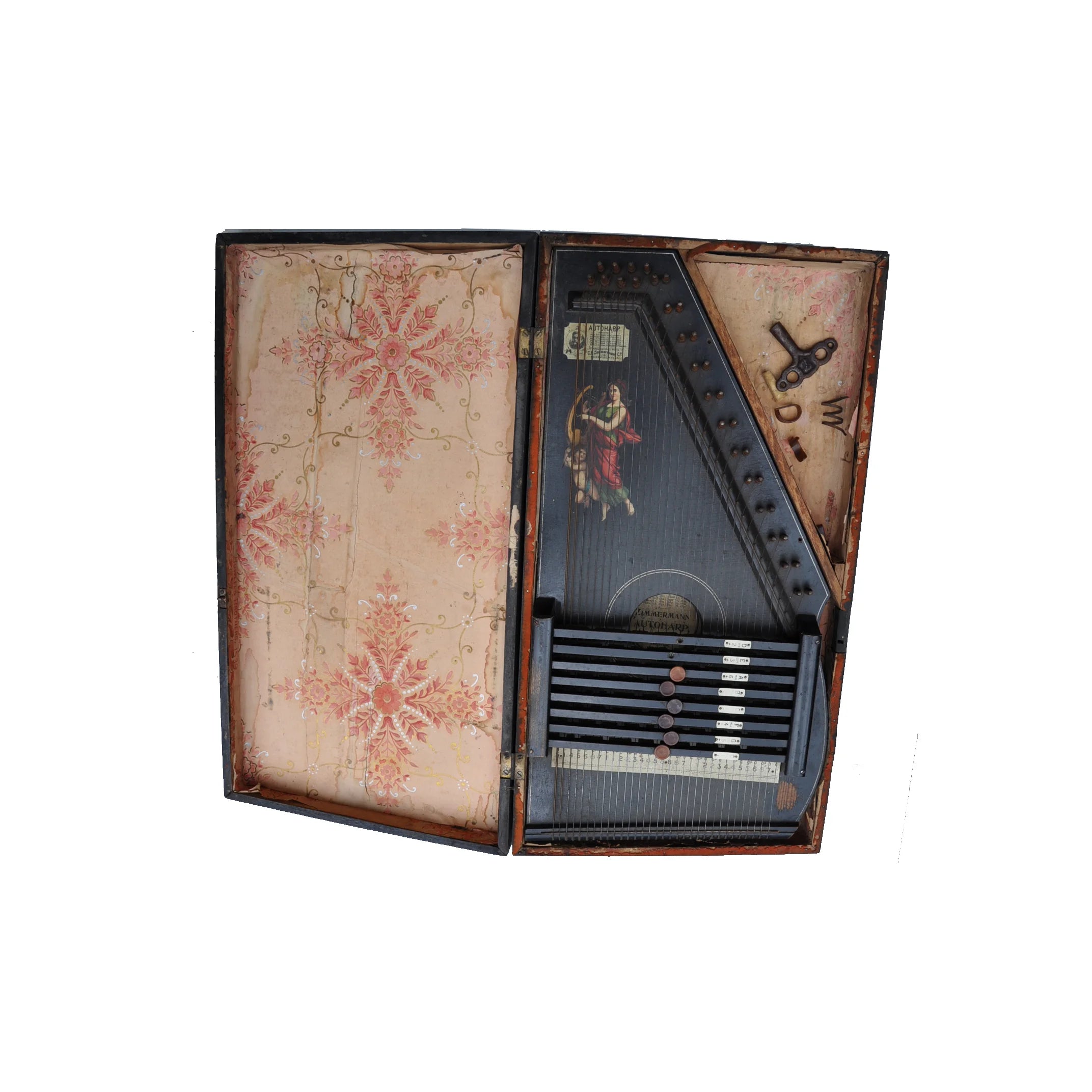 C F Zimmermann AutoHarp "The Favorite" made between 1895-1901 in working condition