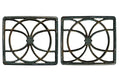 Set of 2 Antique Cast Iron Grate Vintage Wall Floor Register Vent Art Deco