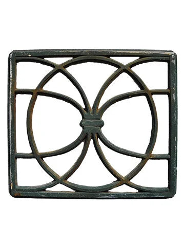 Set of 2 Antique Cast Iron Grate Vintage Wall Floor Register Vent Art Deco