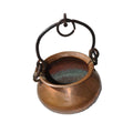 Vintage Antique Copper Witch's Cauldron Kettle Pot with Iron Handle