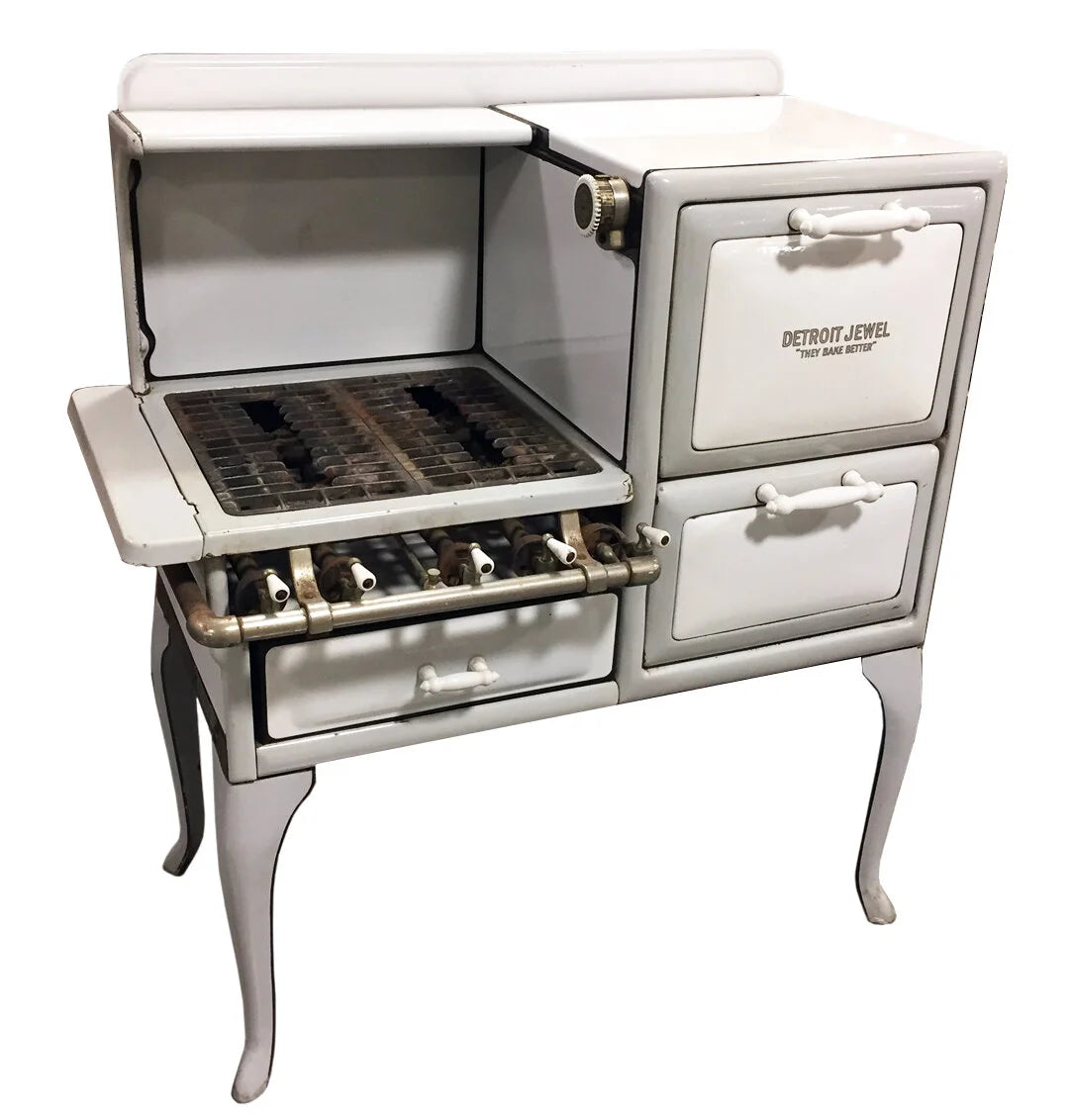 ANTIQUE PORCELAIN KITCHEN GAS STOVE OVEN RANGE