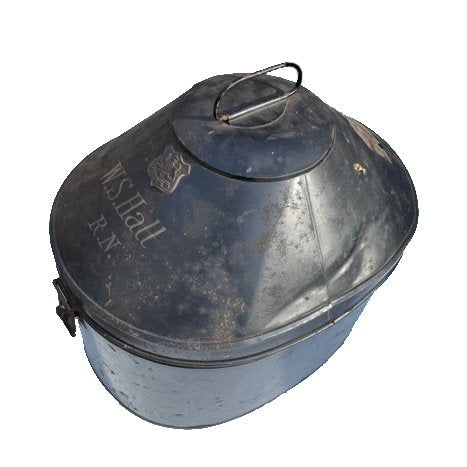 WWII English Military Officers tin hat box