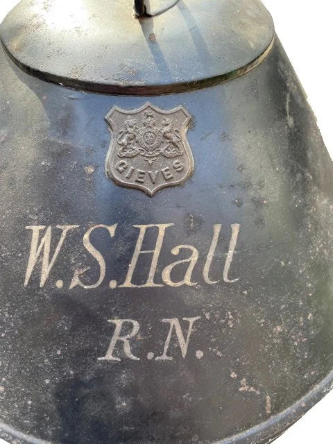 WWII English Military Officers tin hat box