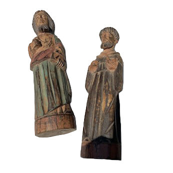 19 century Wooden Relidous Statues