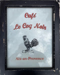 Antique 1910s French Provence Cafe Glass Window Sign