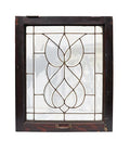 ANTIQUE AMERICAN LEADED AND BEVELED GLASS WINDOW, EARLY 1900S