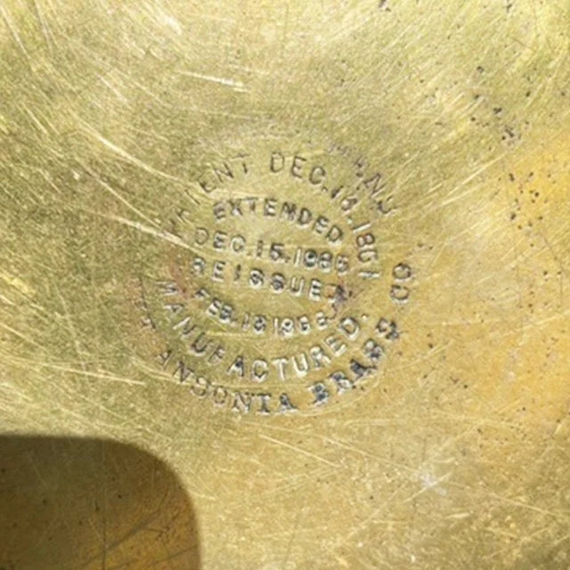 Antique brass kettle, Ansonia Brass Company fire pot bucket