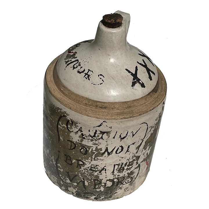 OLD VTG ANTIQUE CERAMIC WHISKEY MOONSHINE JUG CROCK STONEWARE