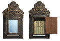 Vintage Mirror and Tin Key Cabinet