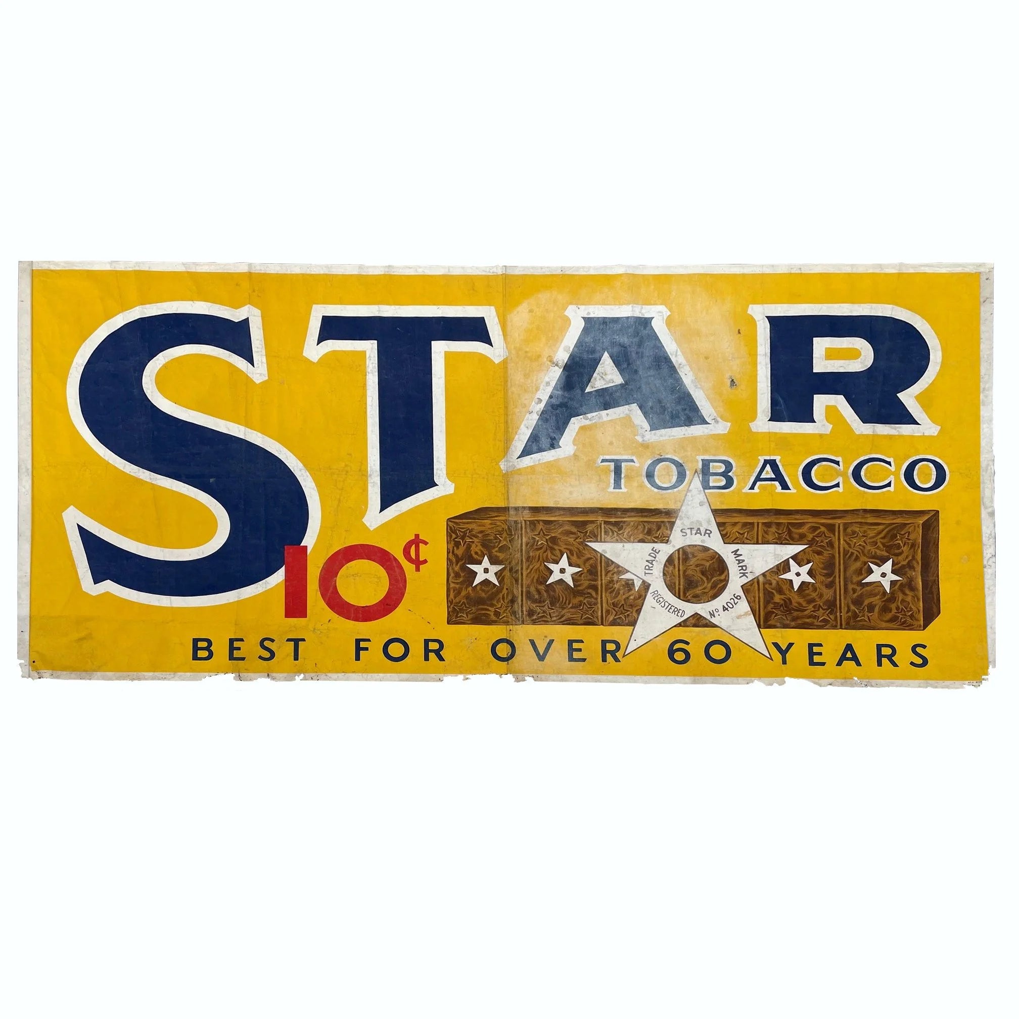 Vintage Star Tobacco clothe sign